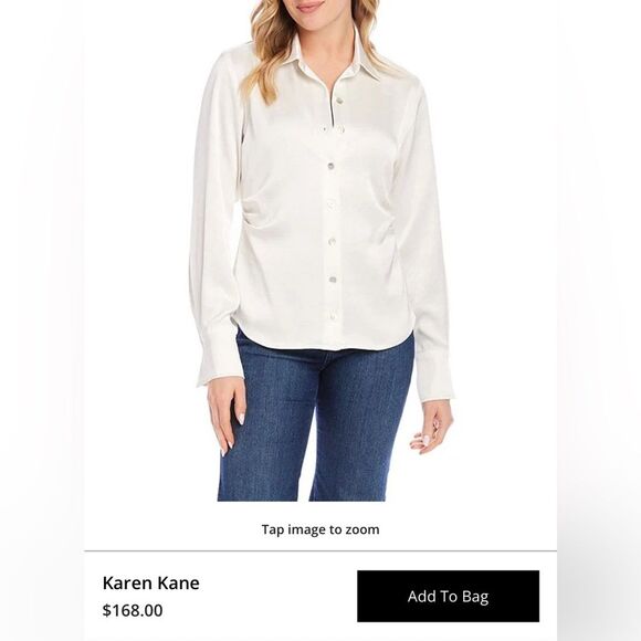 Karen Kane Satine Button down NWT Cream off white size  extra large - Picture 3 of 9